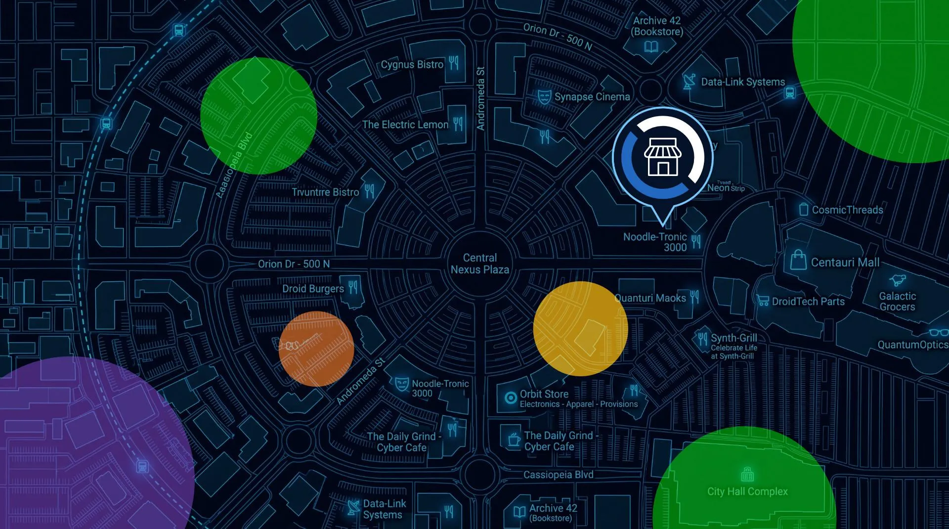 Geo-targeting map showing census-block level customer data
