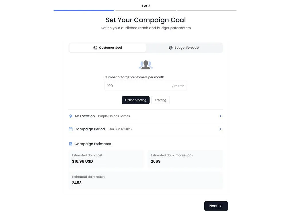 nCentiv campaign goal-setting dashboard showing full platform capabilities