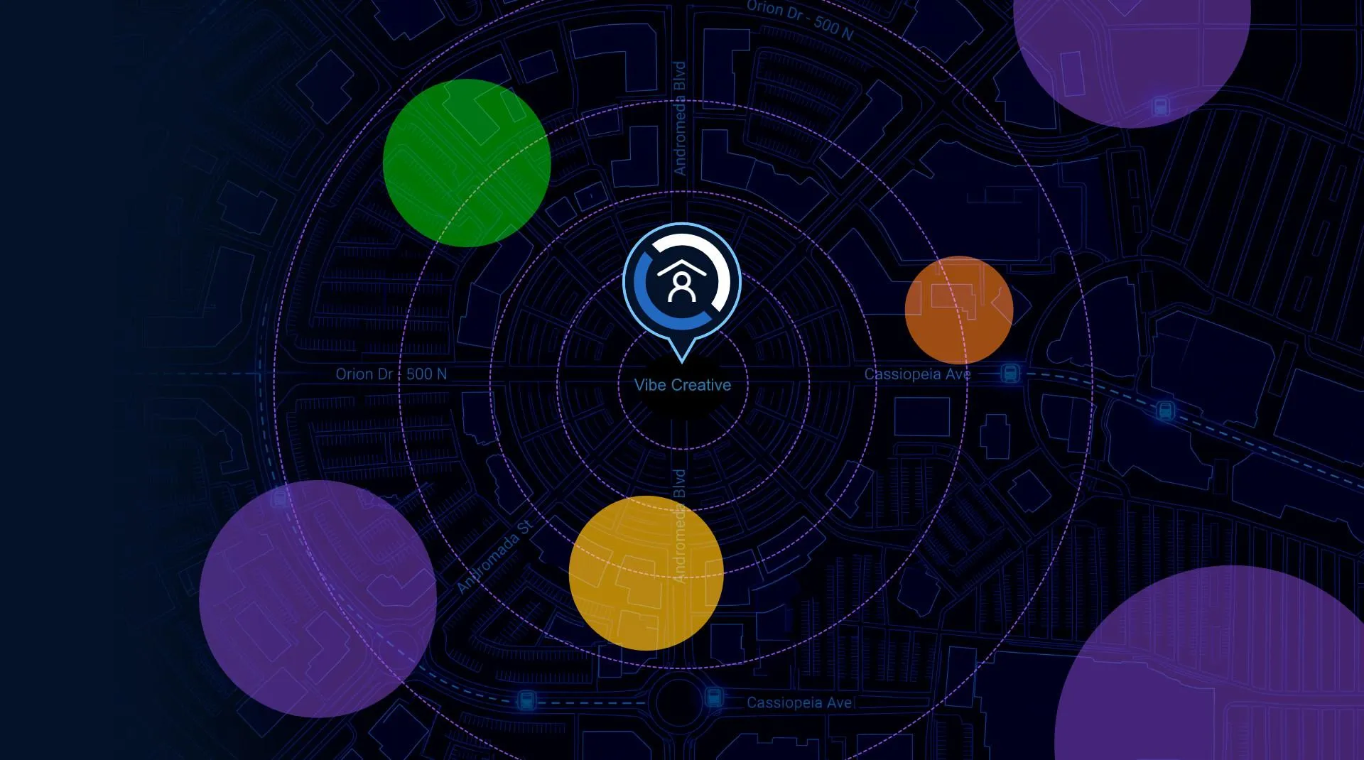 Agency dashboard interface showing campaign intelligence and audience targeting layers